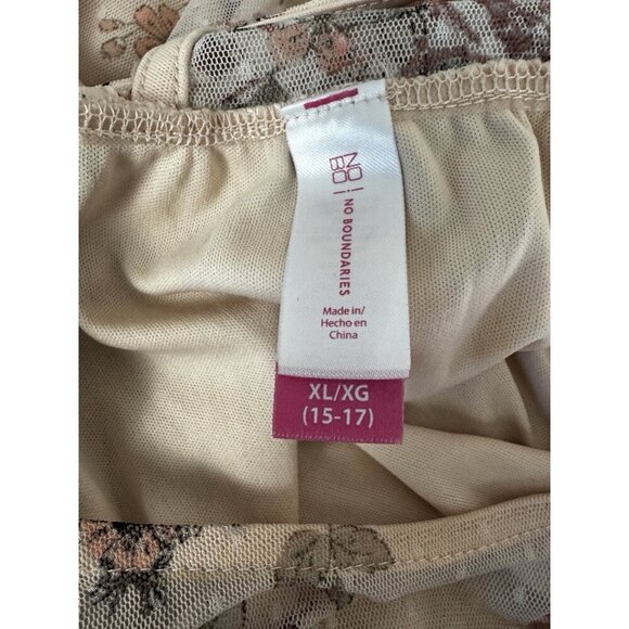 Womens Coquette XL Light Pink Mesh Top Floral Fairycore Blouse Boho Cottagecore - Picture 5 of 8